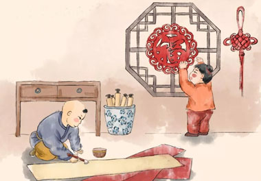 小年习俗七：贴窗花
